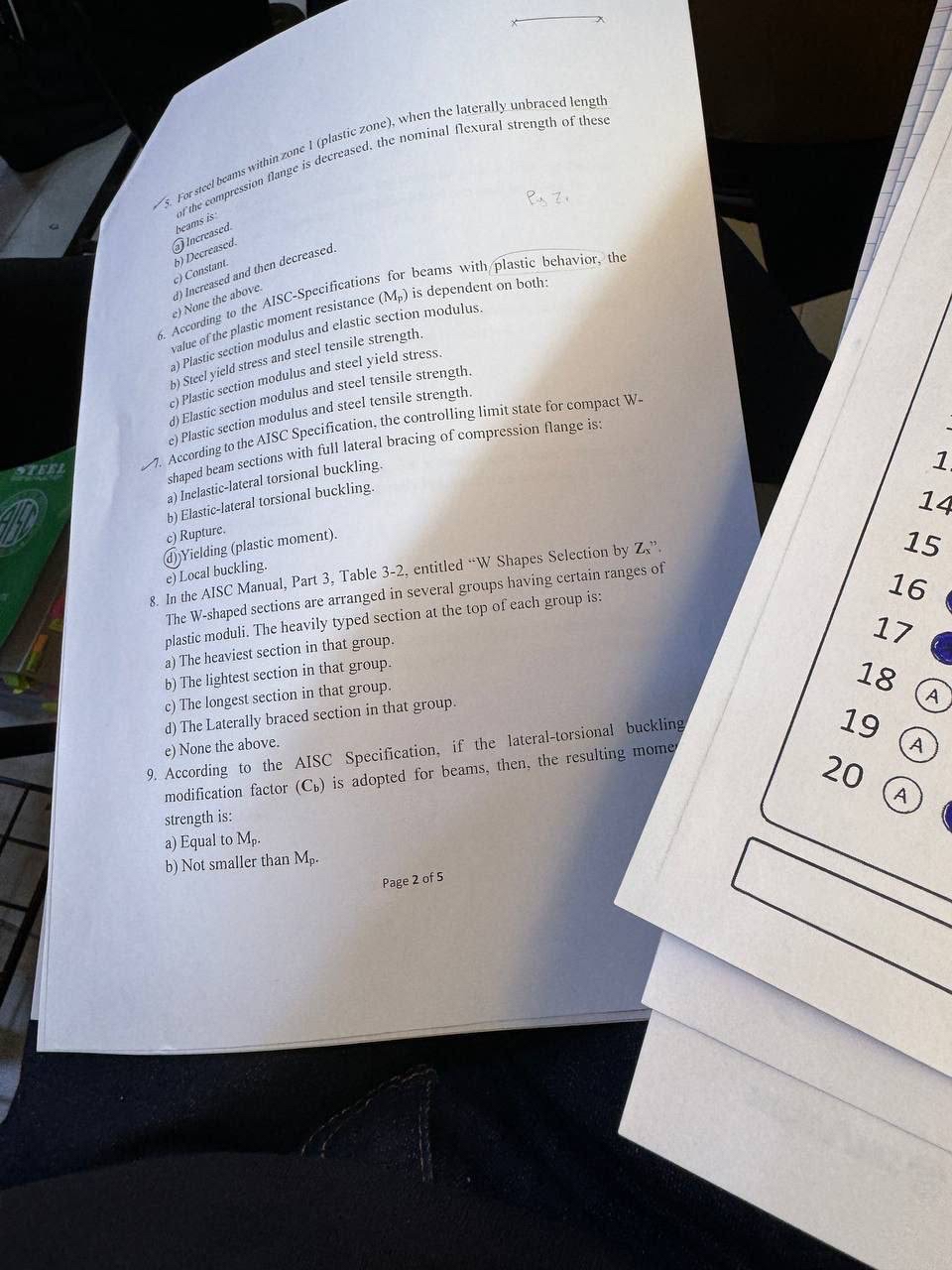 of the camp b ) Decreased. c ) Constant. and then