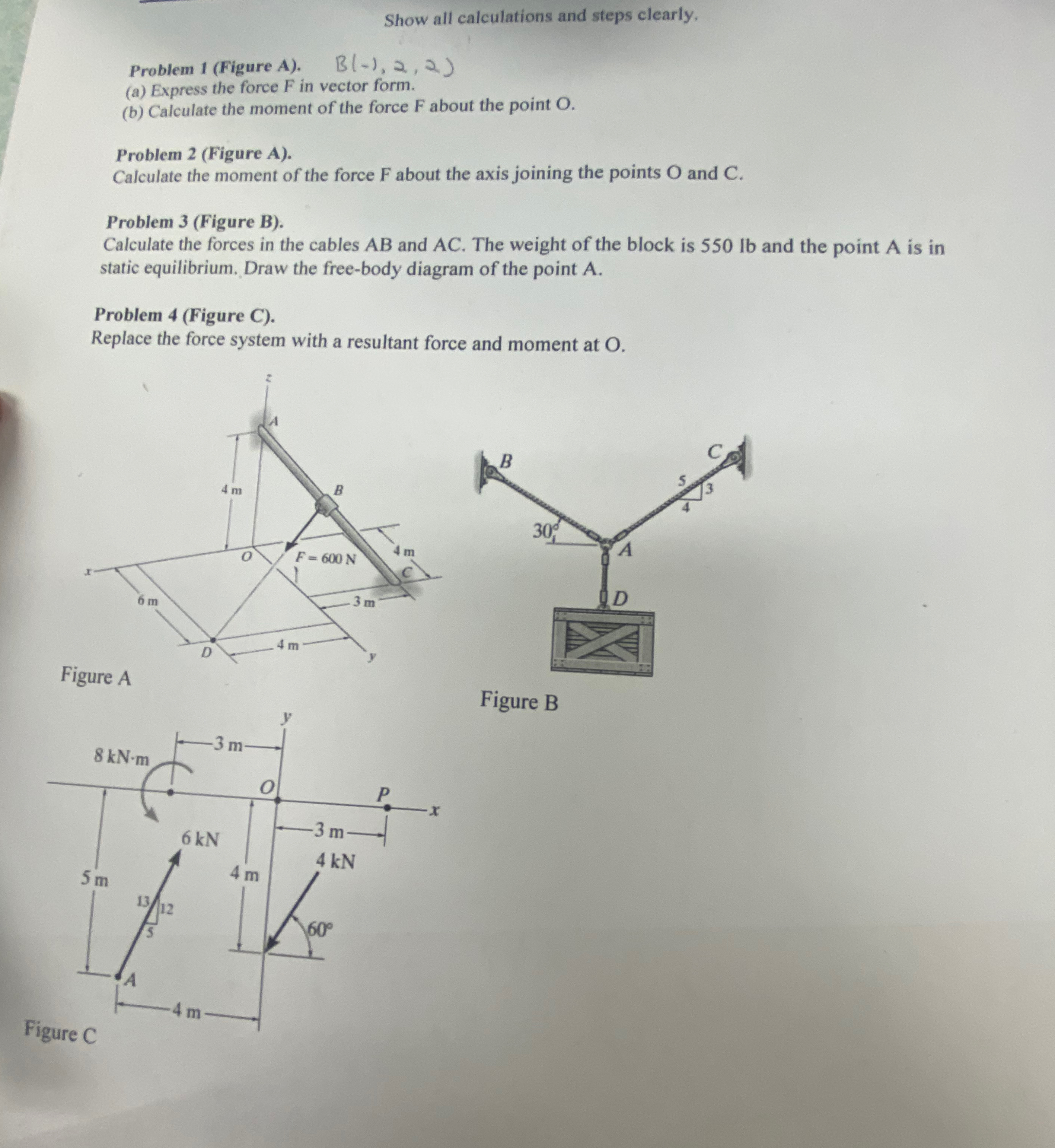 Show all calculations and steps clearly. Problem