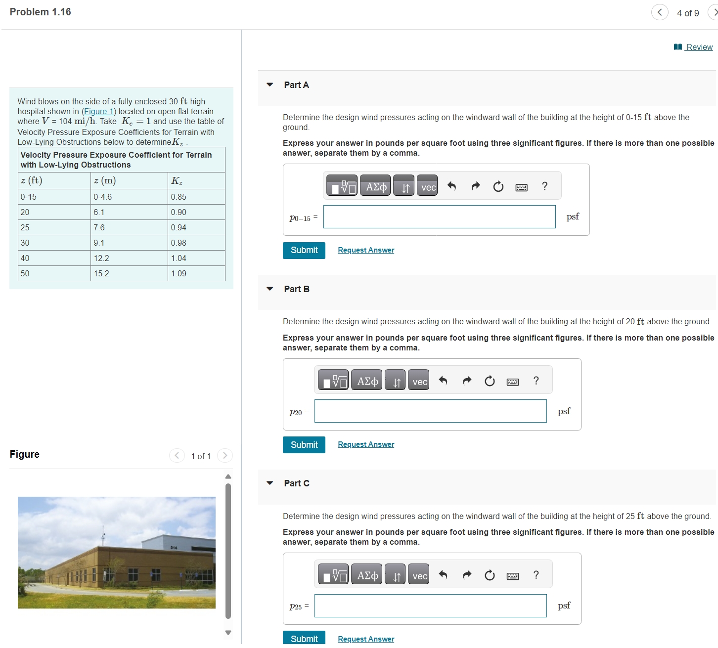 Wind blows on the side of a fully enclosed 3 0 ft
