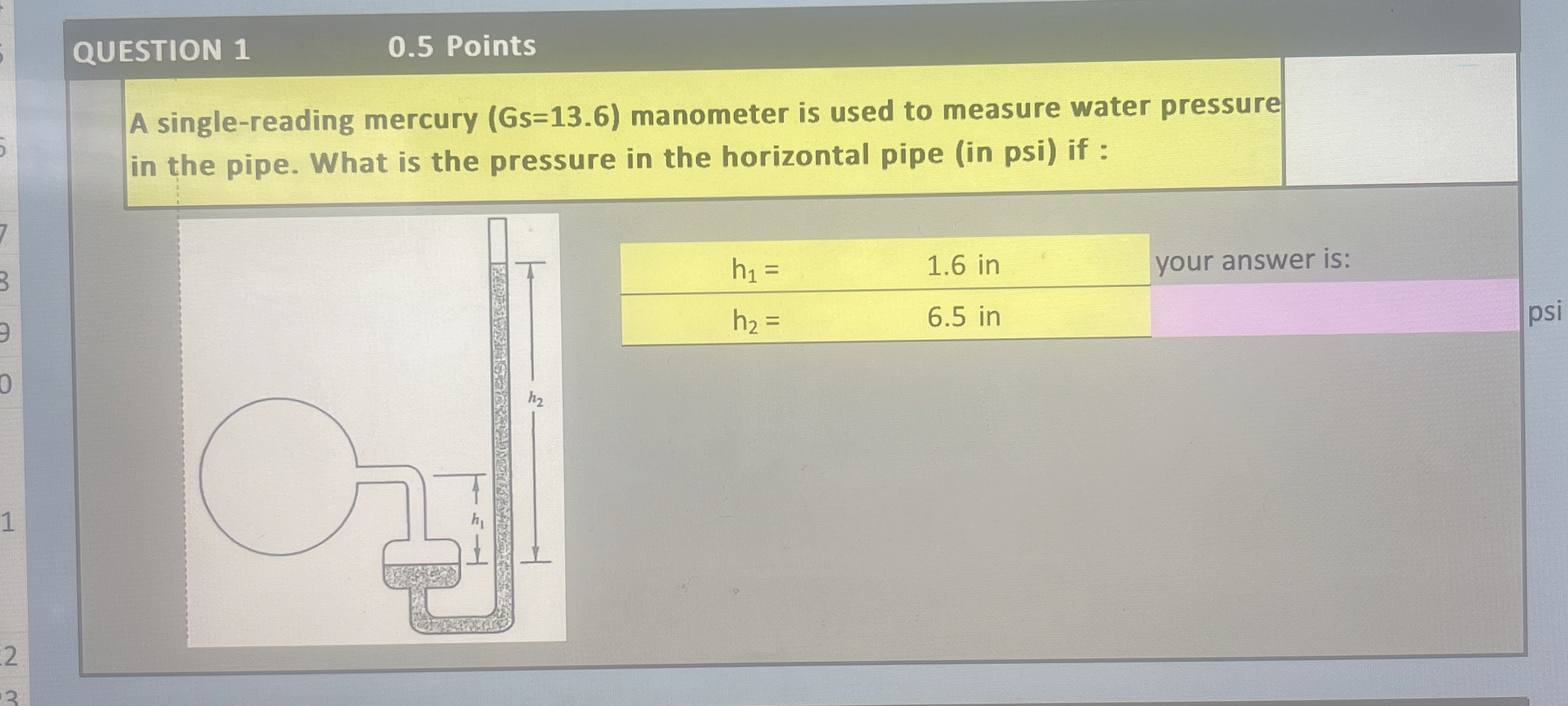QUESTION 1 0 . 5 Points A single - reading