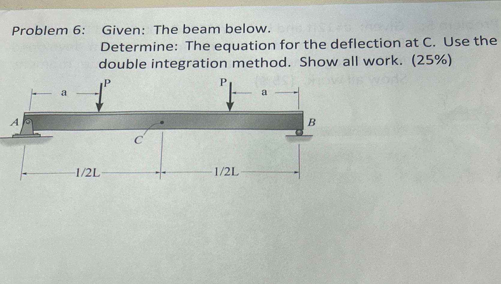 Problem 6 : Given: The beam below. Determine: The
