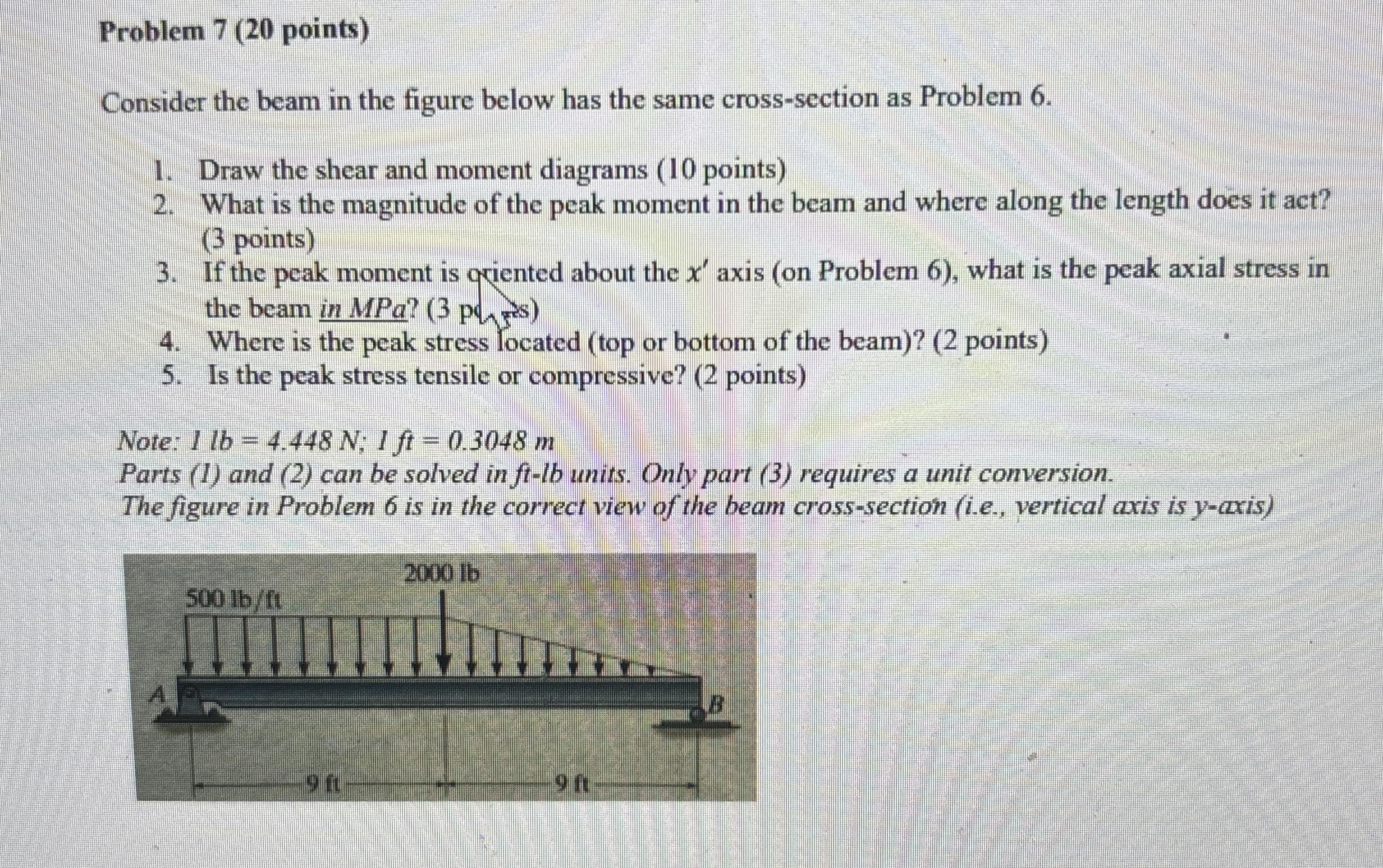 Problem 6 ( 1 5 points ) Determine the following