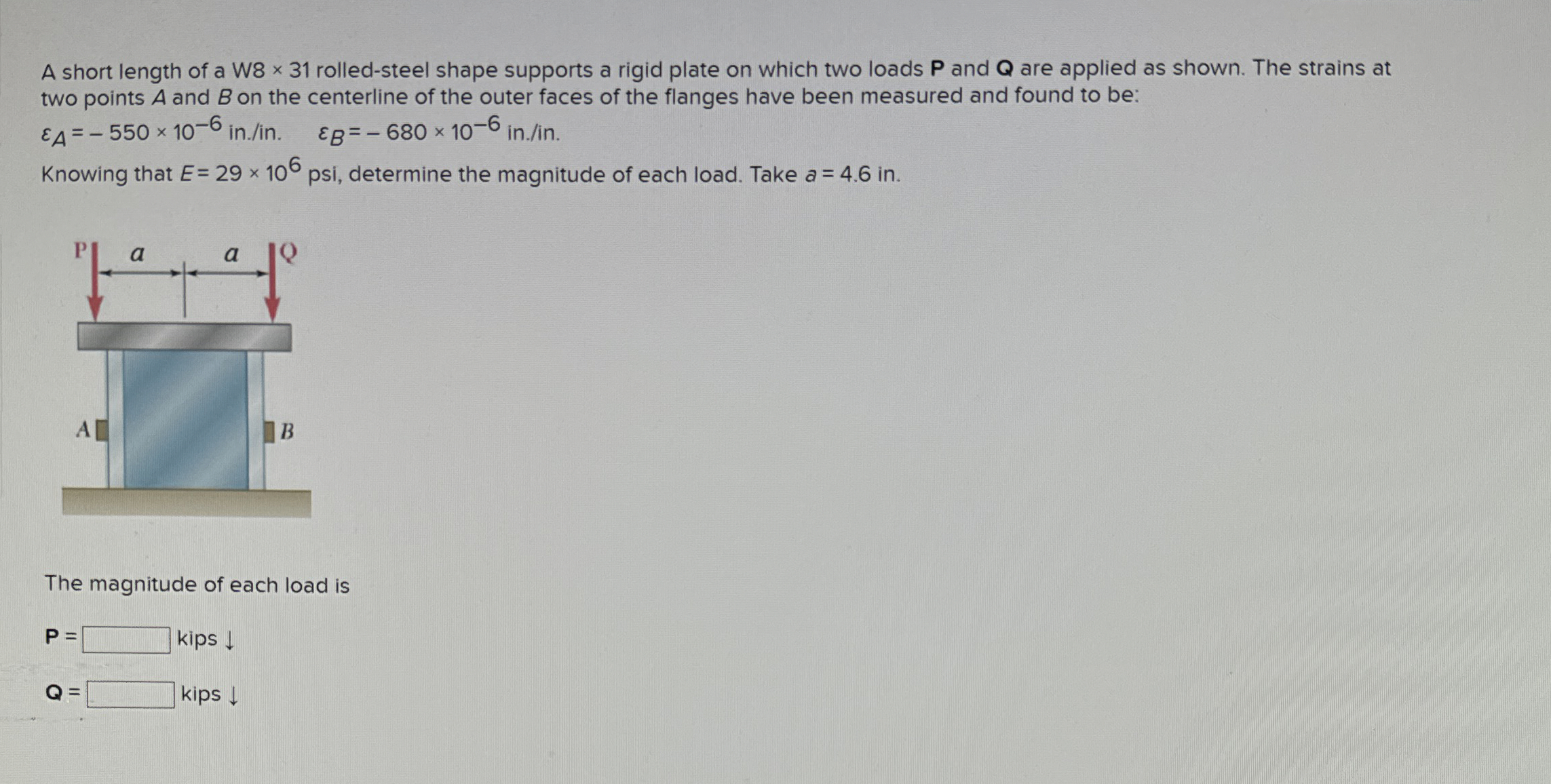 A short length of a W 8 3 1 rolled - steel shape
