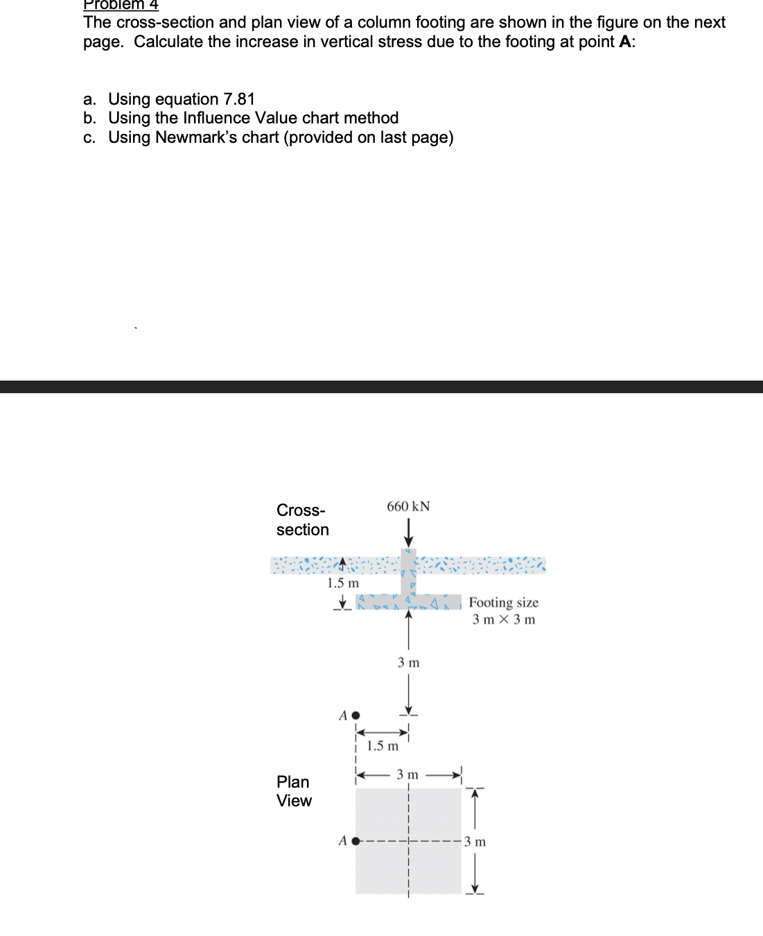 Problem 4 The cross - section and plan view of a
