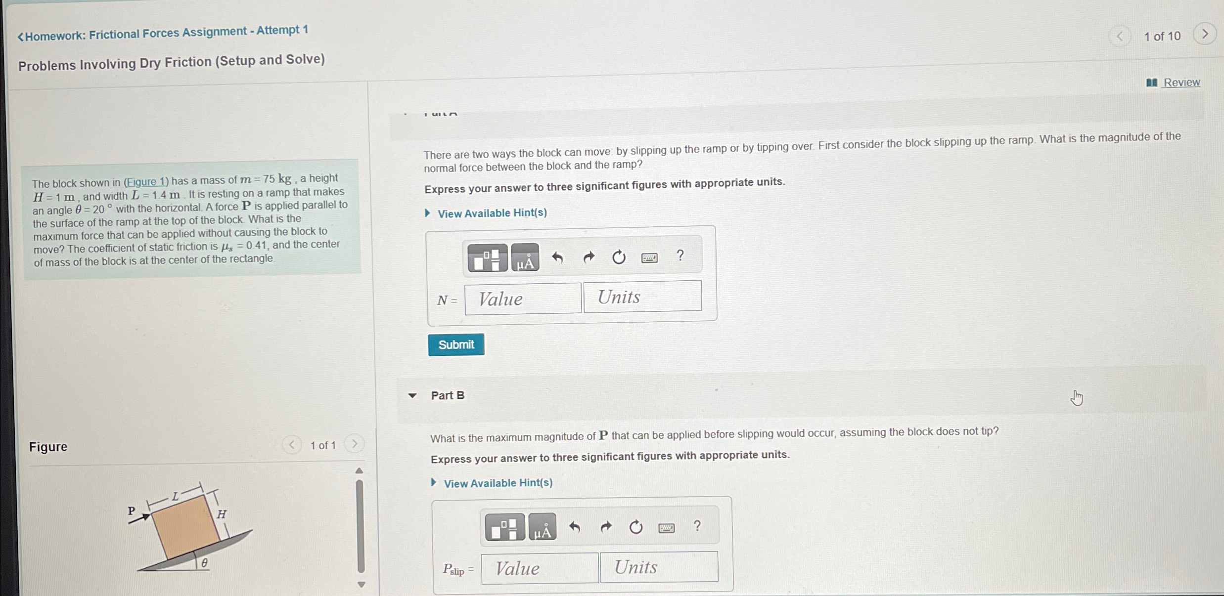 Homework: Frictional Forces Assignment - Attempt