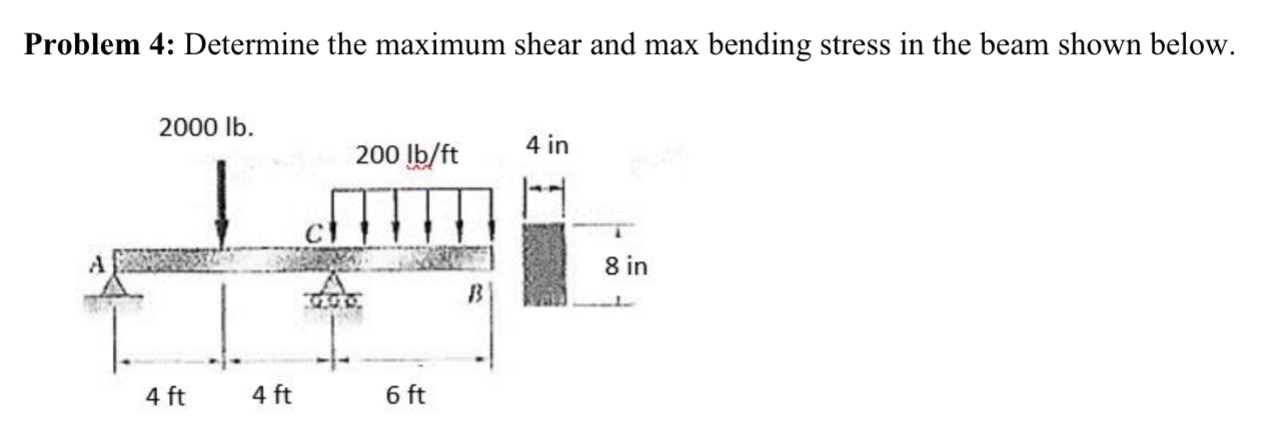 Determine the maximum shear and max bending