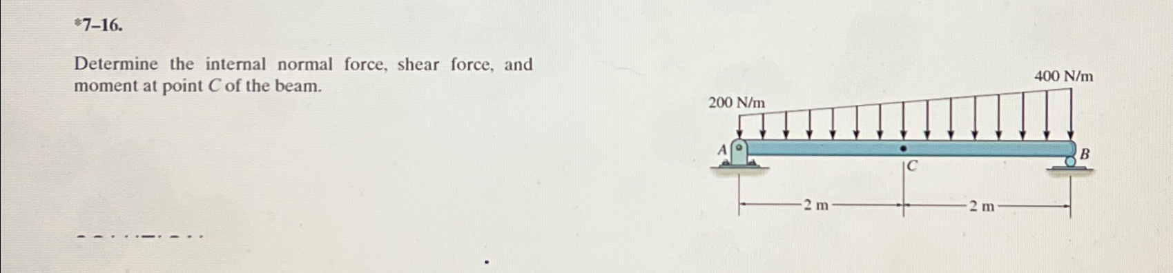 * 7 - 1 6 . Determine the internal normal force,