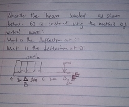 consider the beam loaded as shown below. EI is