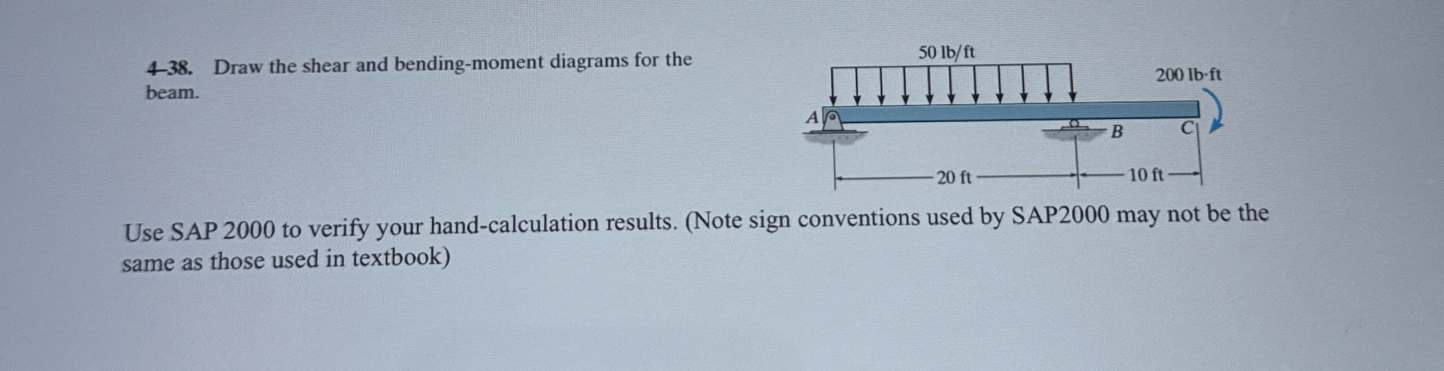 4 - 3 8 . Draw the shear and bending - moment