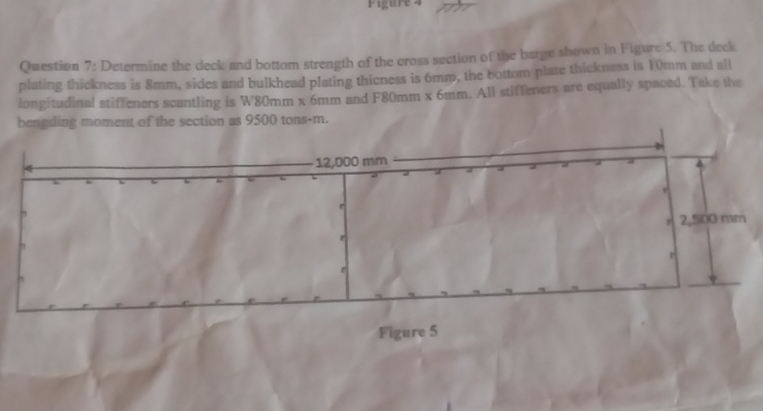 Question 7 : Determine the deck and bottom