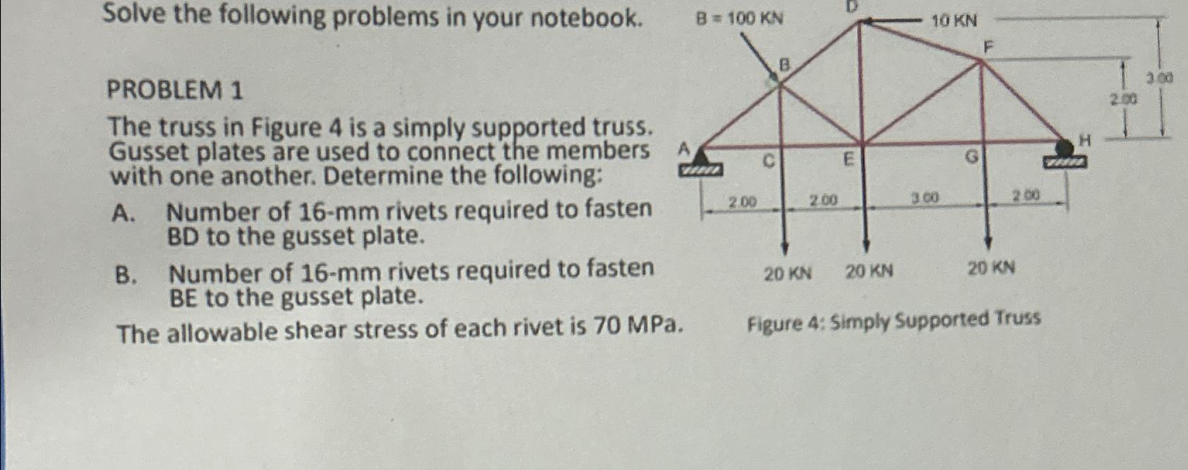 Solve the following problems in your notebook.