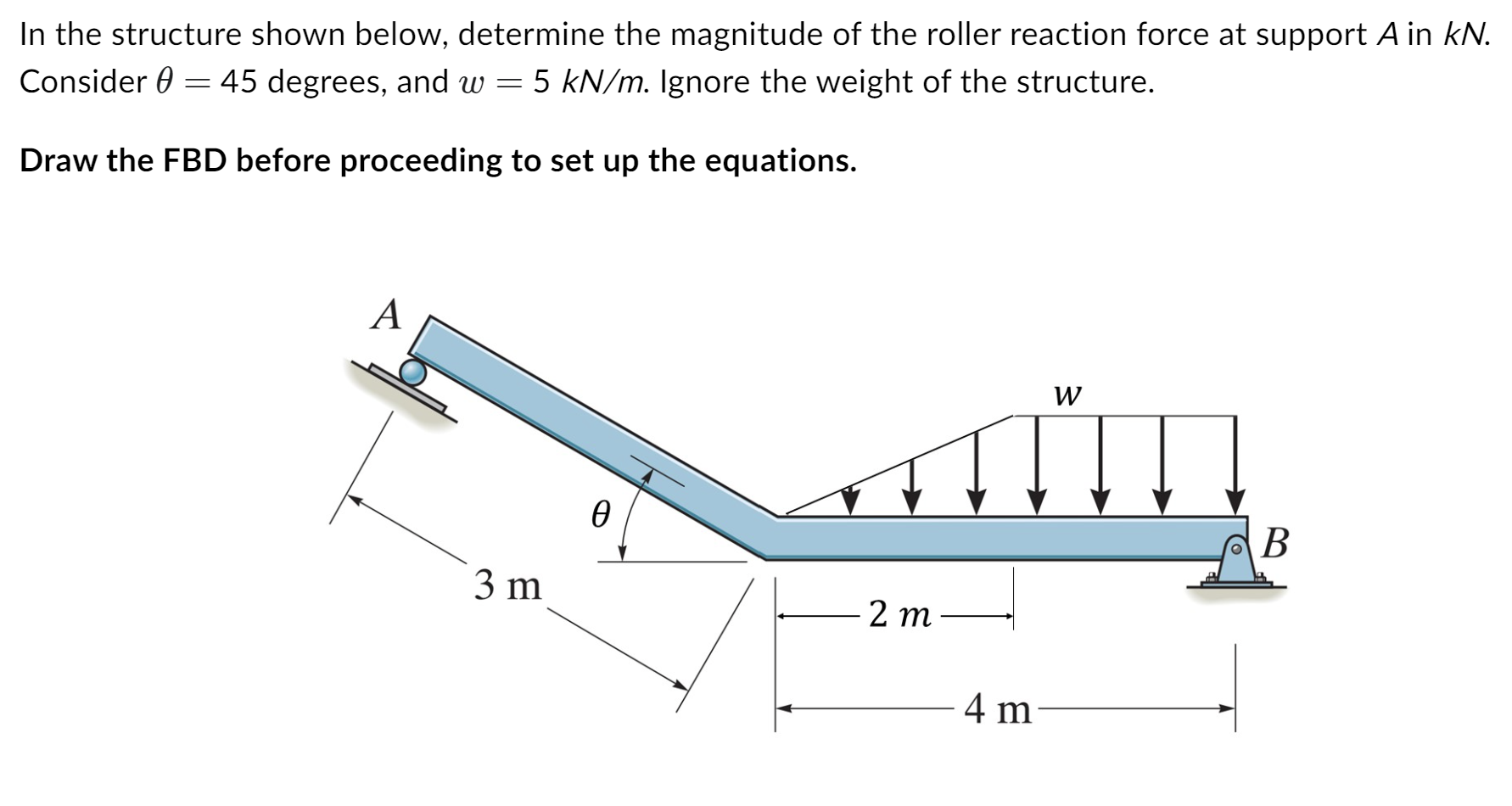 In the structure shown below, determine the