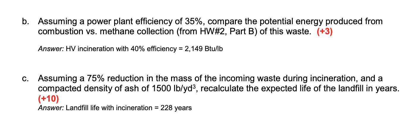 b . Assuming a power plant efficiency of 3 5 % ,