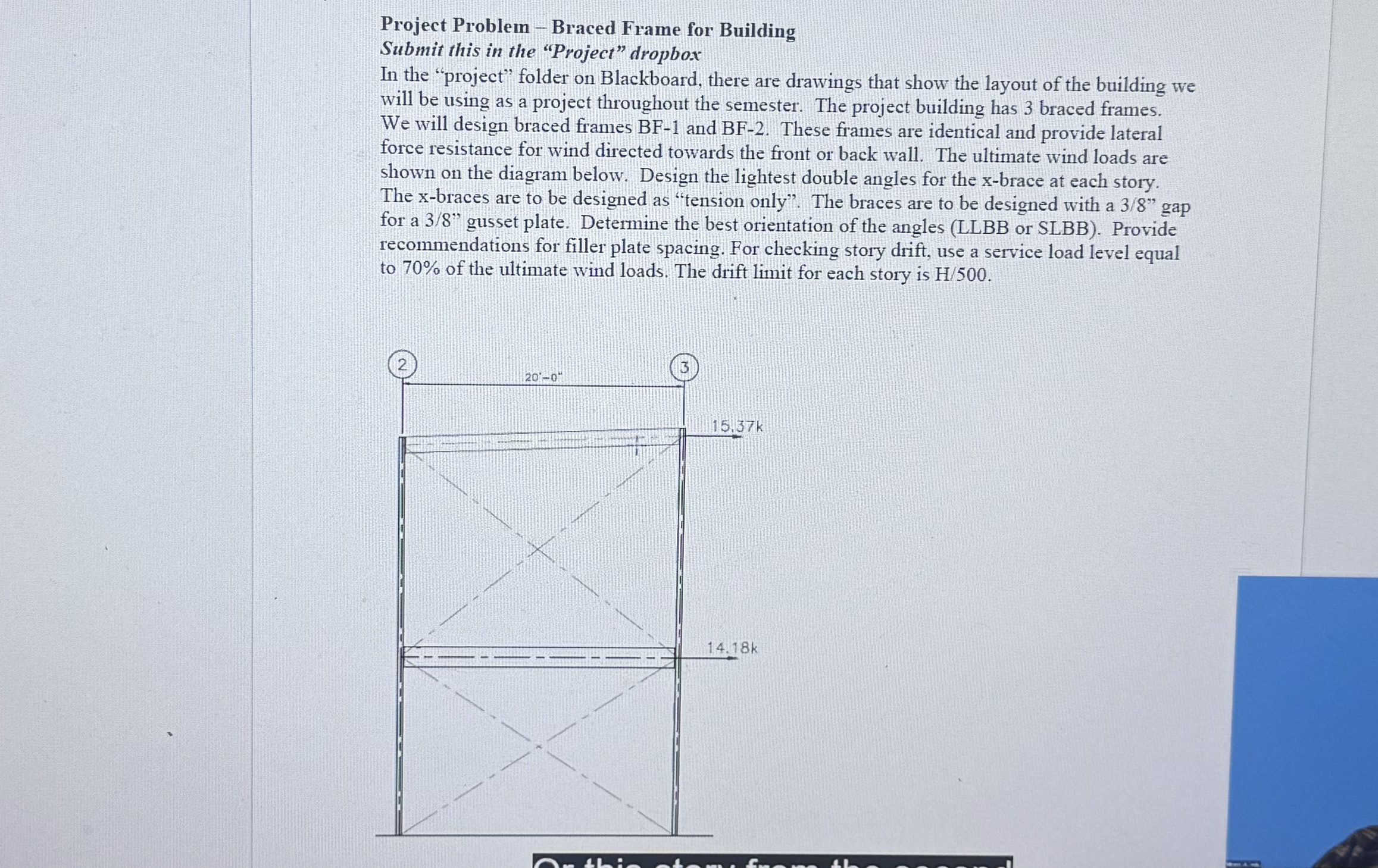 Project Problem - Braced Frame for Building