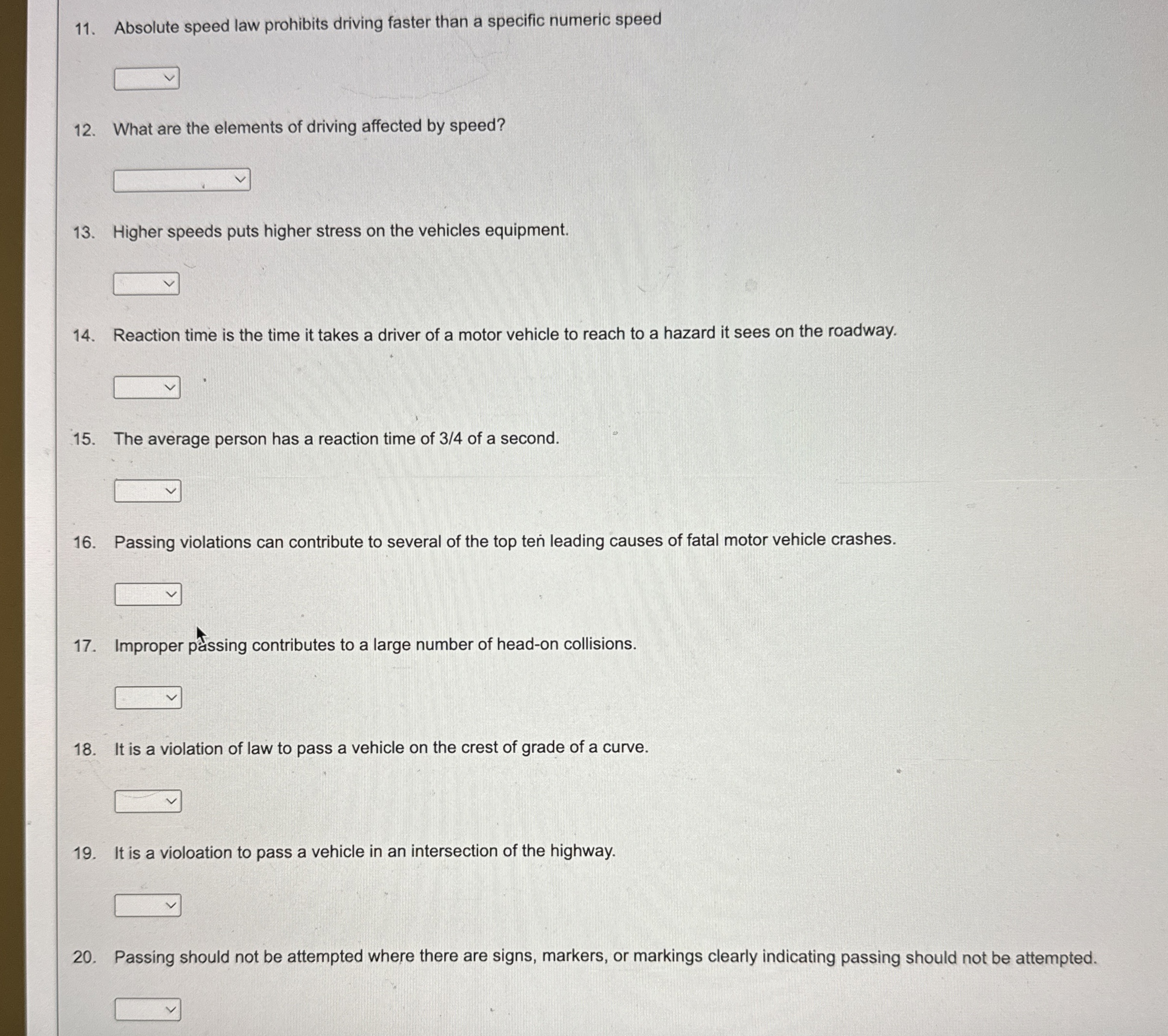 Absolute speed law prohibits driving faster than