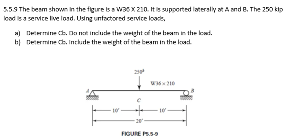 5 . 5 . 9 The beam shown in the figure is a W 3 6