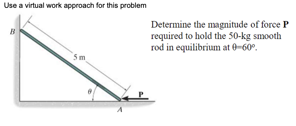 Use a virtual work approach for this problem