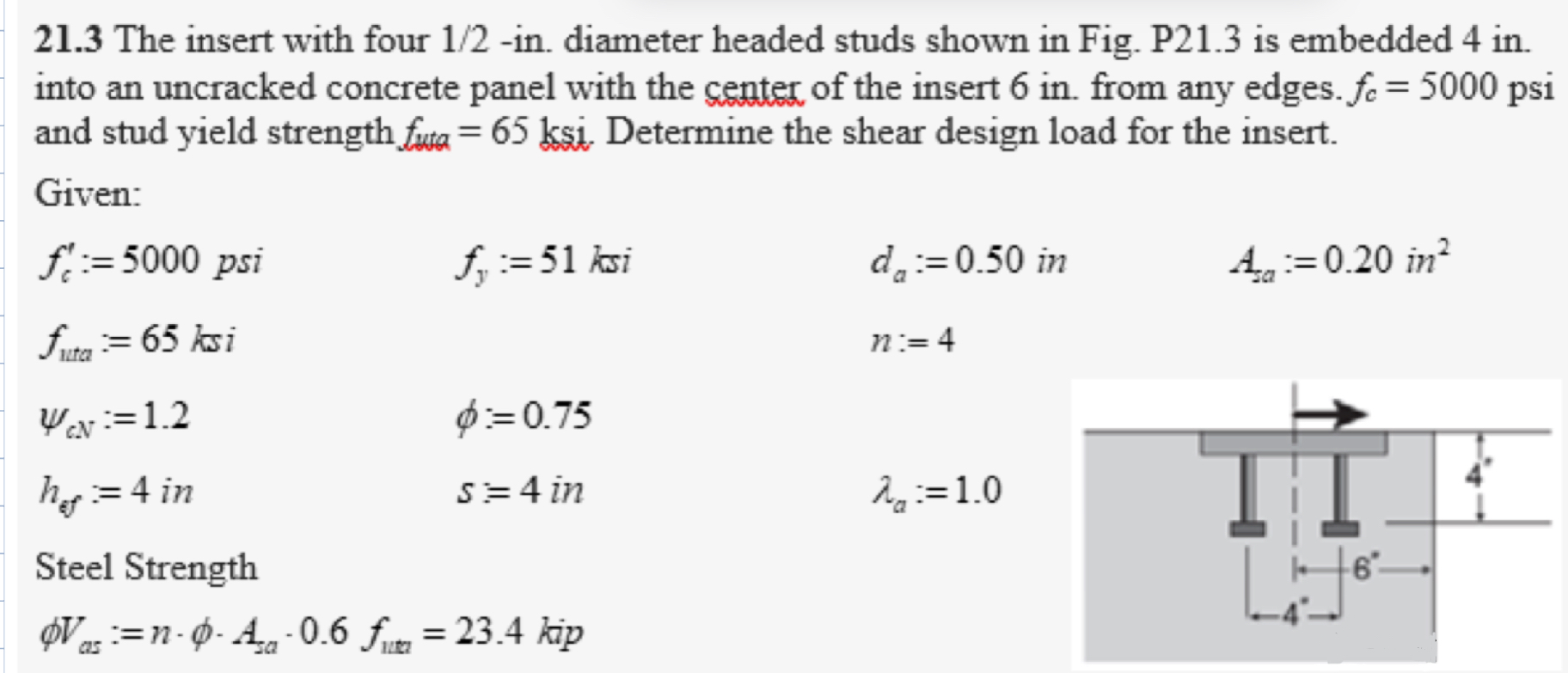 2 1 . 3 The insert with four 1 2 - in . diameter
