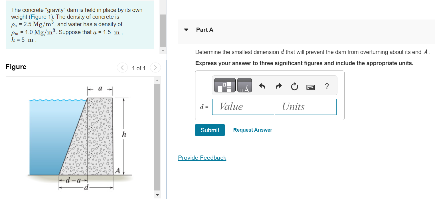 Part A Determine the smallest dimension d that