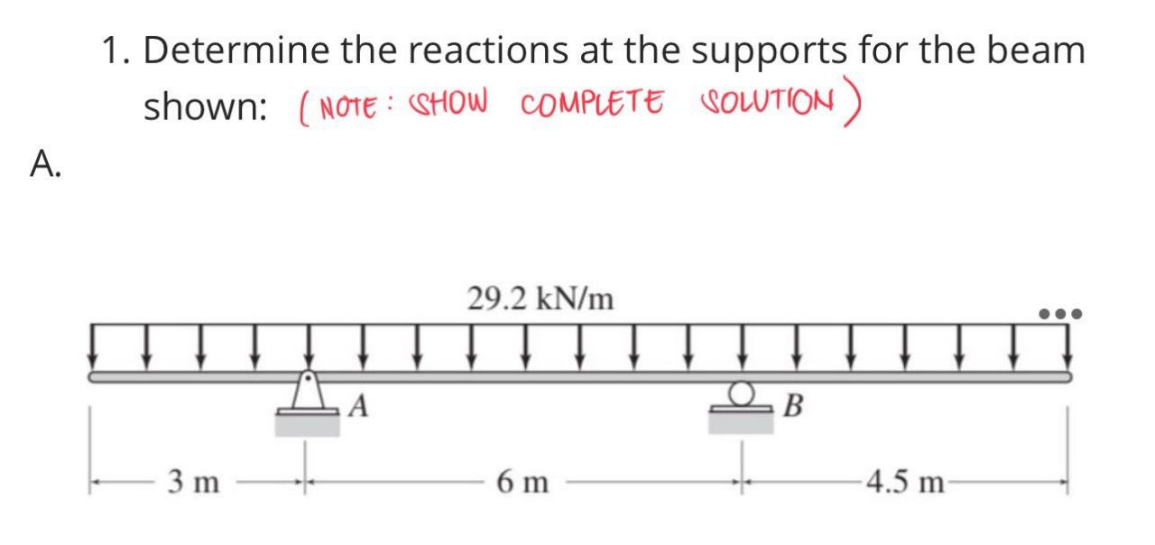 Determine the reactions at the supports for the