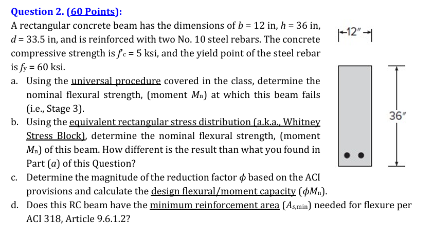 Question 2 . ( 6 0 Points ) : A rectangular