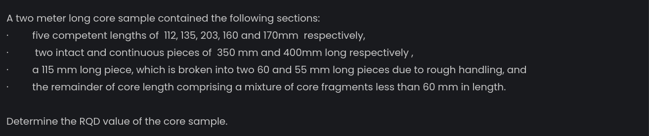 A two meter long core sample contained the