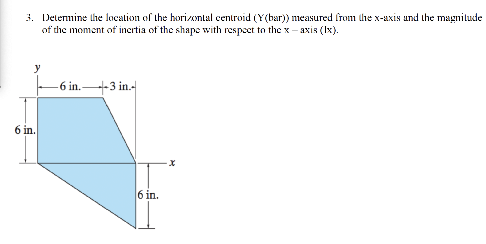 Determine the location of the horizontal centroid
