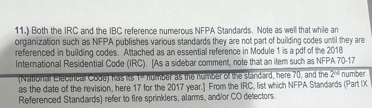 1 1 . ) Both the IRC and the IBC reference