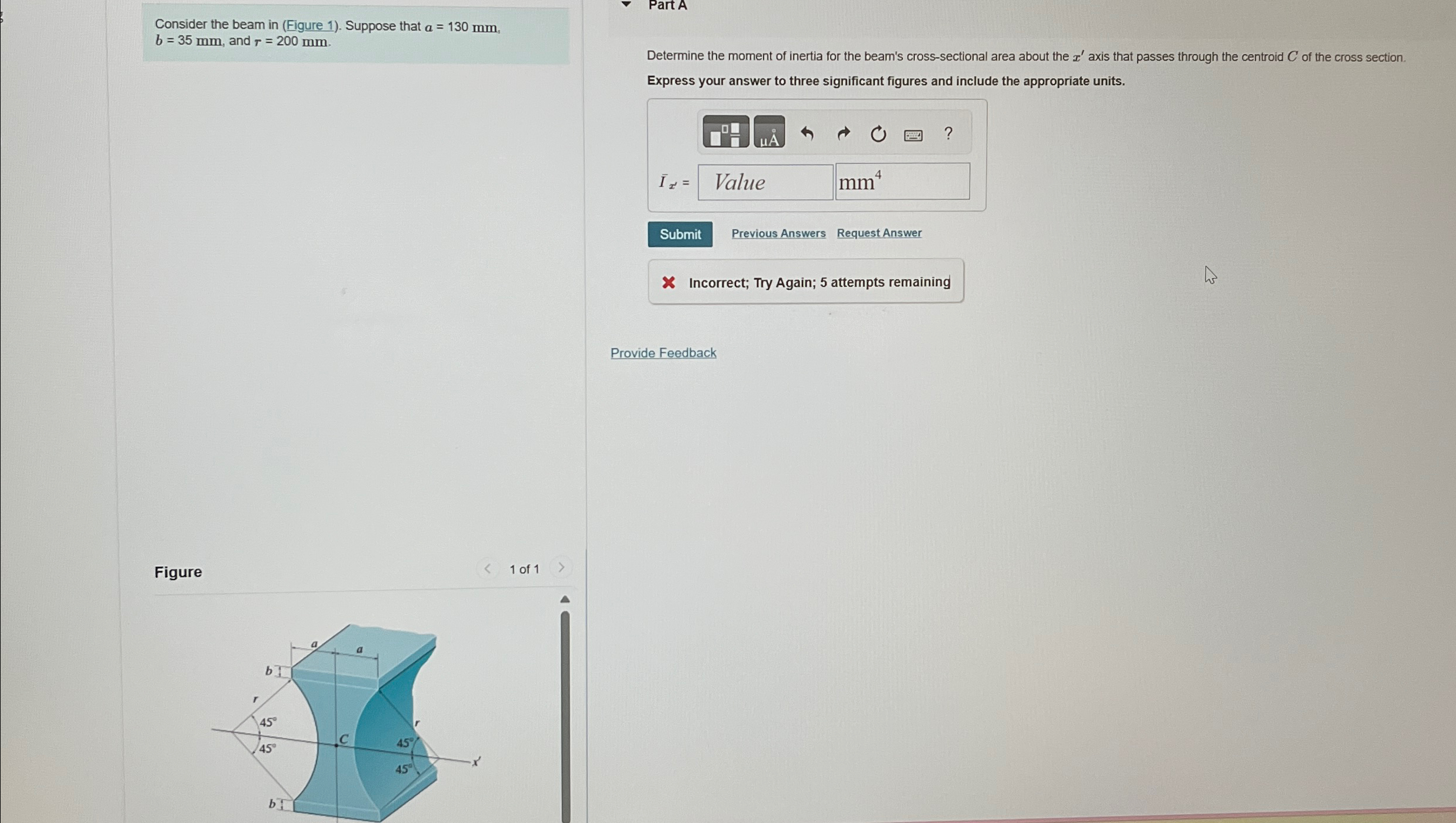Consider the beam in ( Figure 1 ) . Suppose that