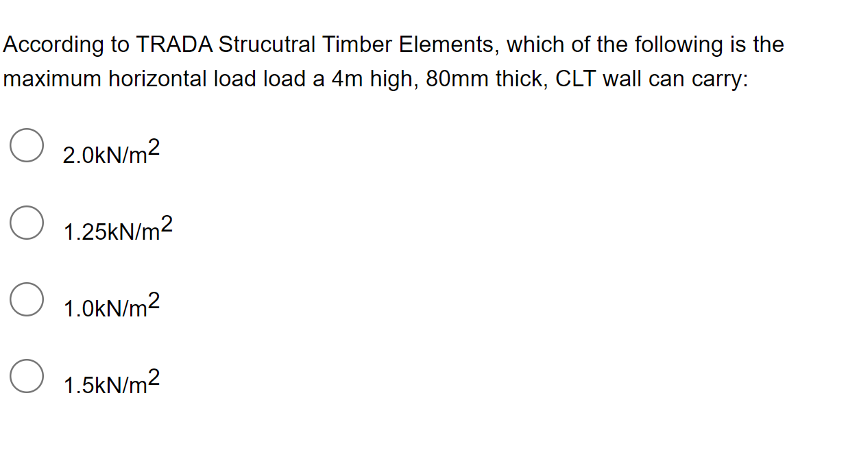 According to TRADA Strucutral Timber Elements,