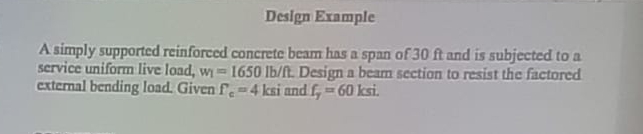 Design Erample A simply supported reinforeed
