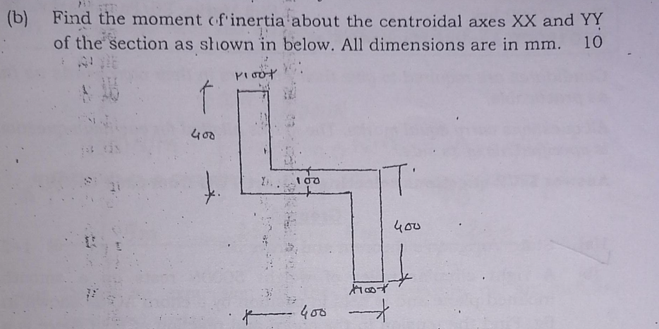 ( b ) Find the moment cf'inertia about the