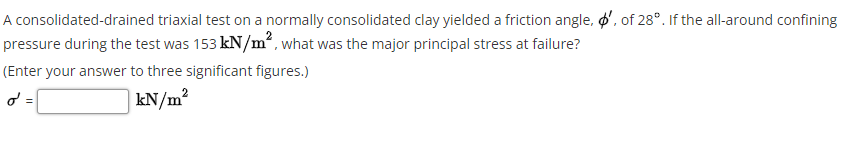 A consolidated - drained triaxial test on a sand