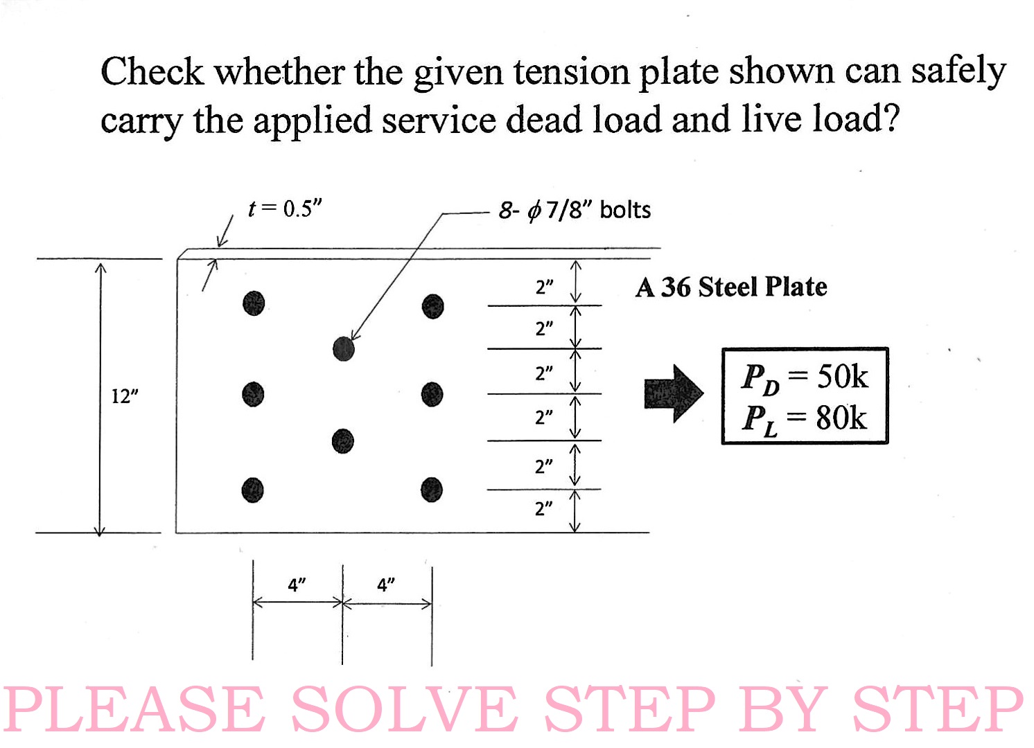Check whether the given tension plate shown can