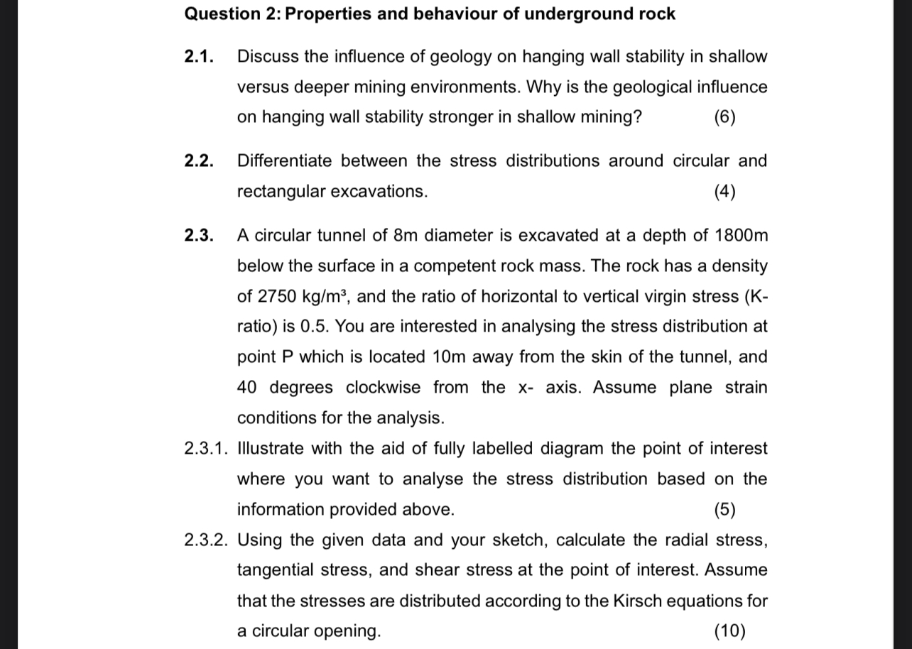 Question 2 : Properties and behaviour of