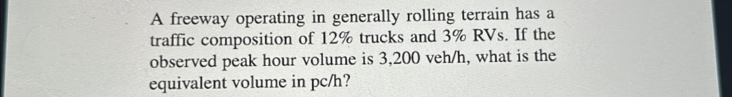 A freeway operating in generally rolling terrain