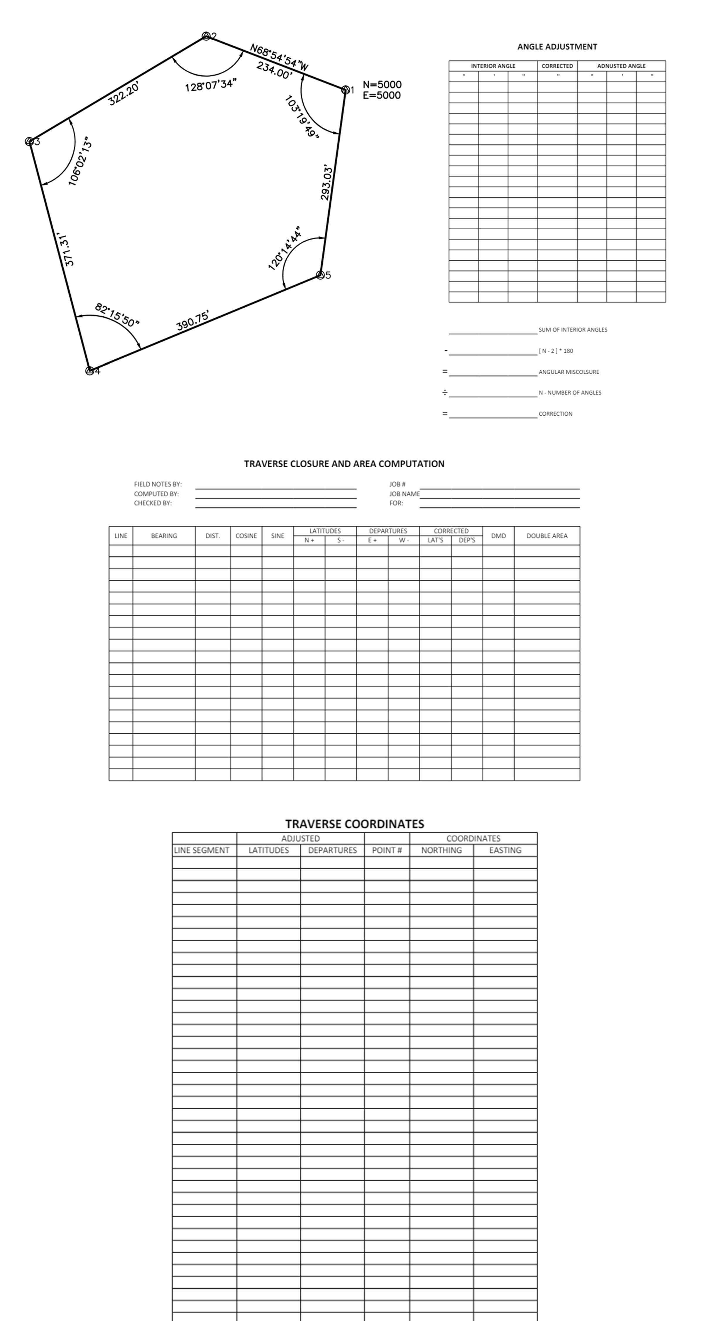 use the layout to fill in the tables and do the