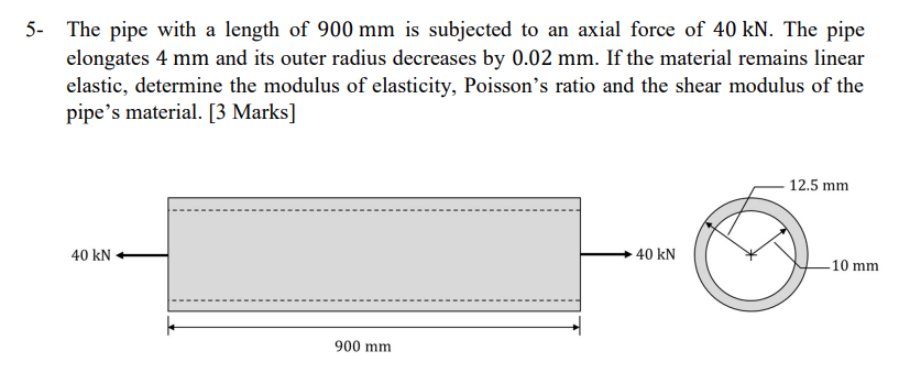 5 - The pipe with a length of 9 0 0 mm is