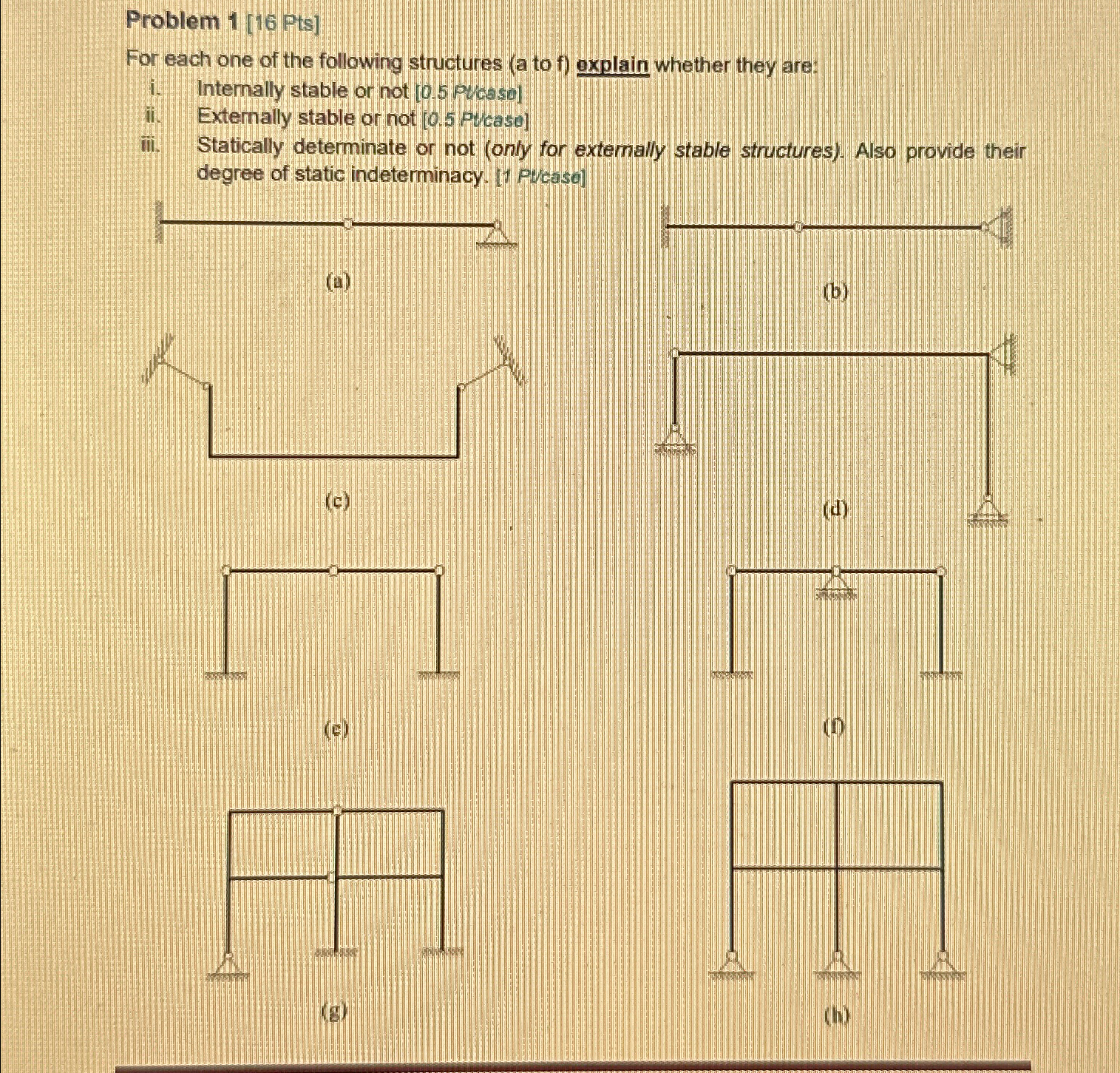 Problem 1 [ 1 6 Pts ] For each one of the