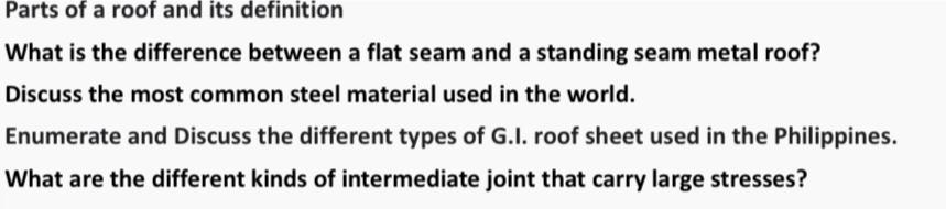Parts of a roof and its definition What is the