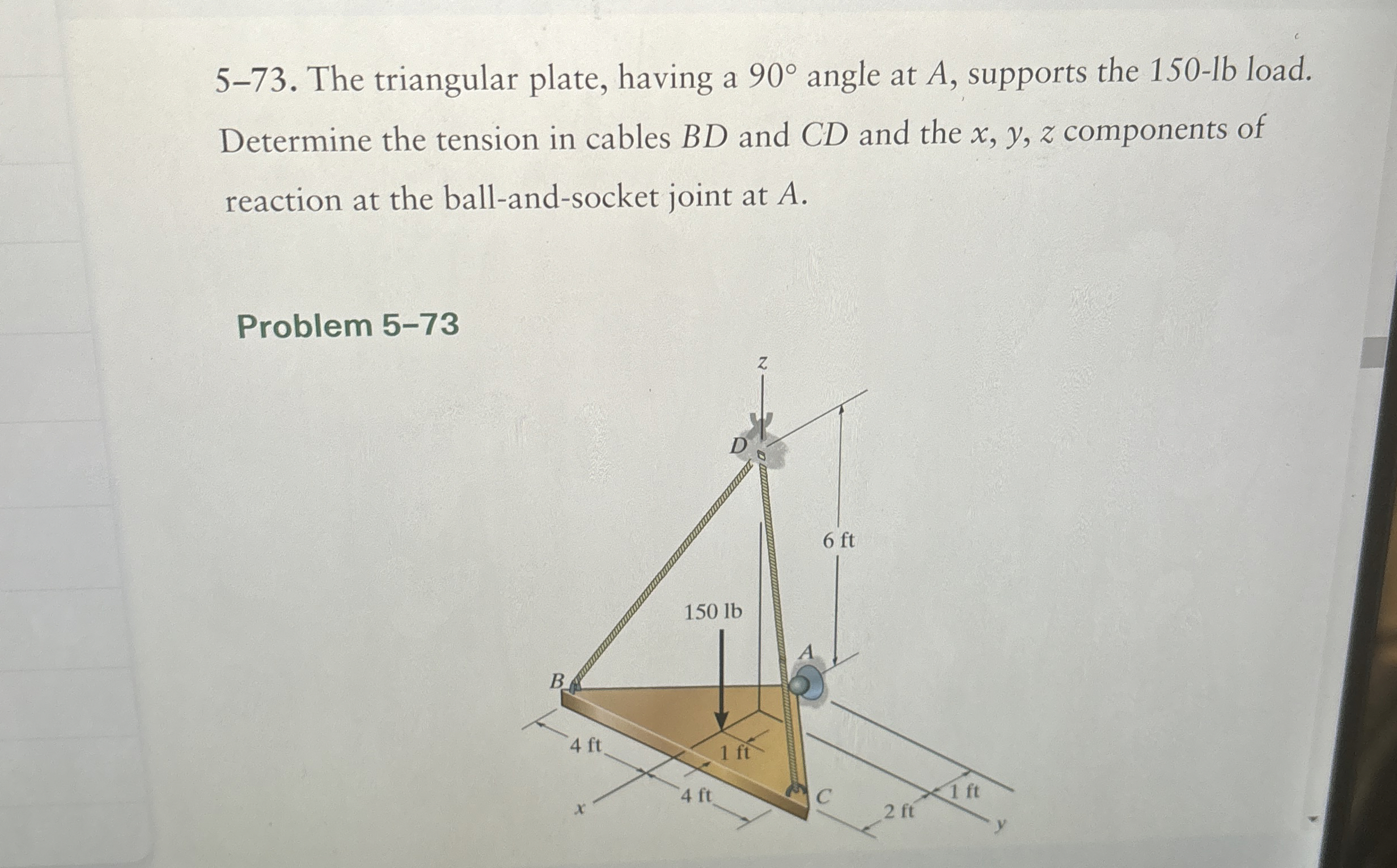 5 - 7 3 . The triangular plate, having a 9 0