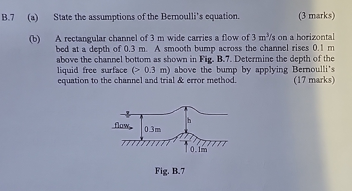 B . 7 ( a ) State the assumptions of the