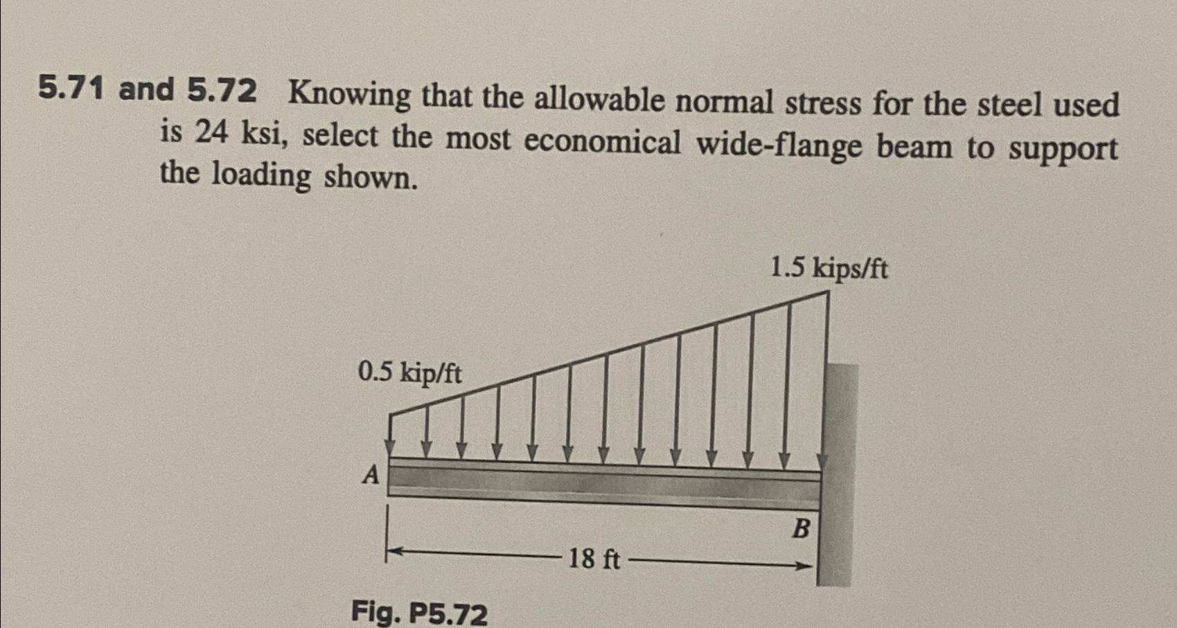 5 . 7 1 and 5 . 7 2 Knowing that the allowable