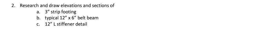Research and draw elevations and sections of a .