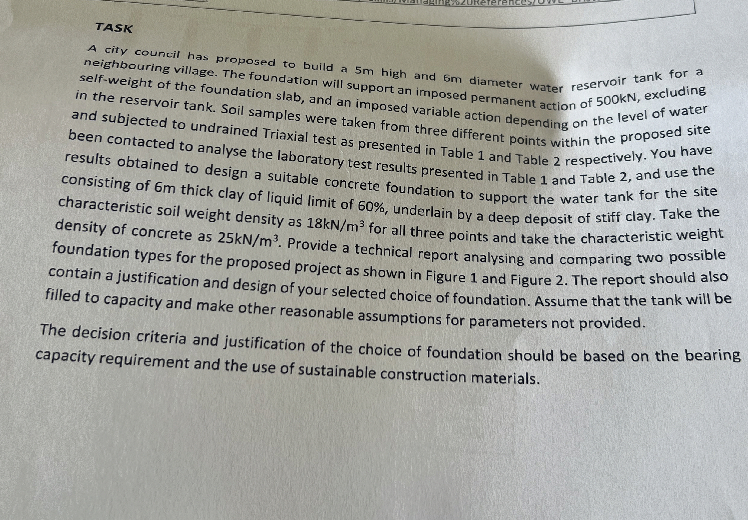 TASK A city council has proposed to build a 5 m