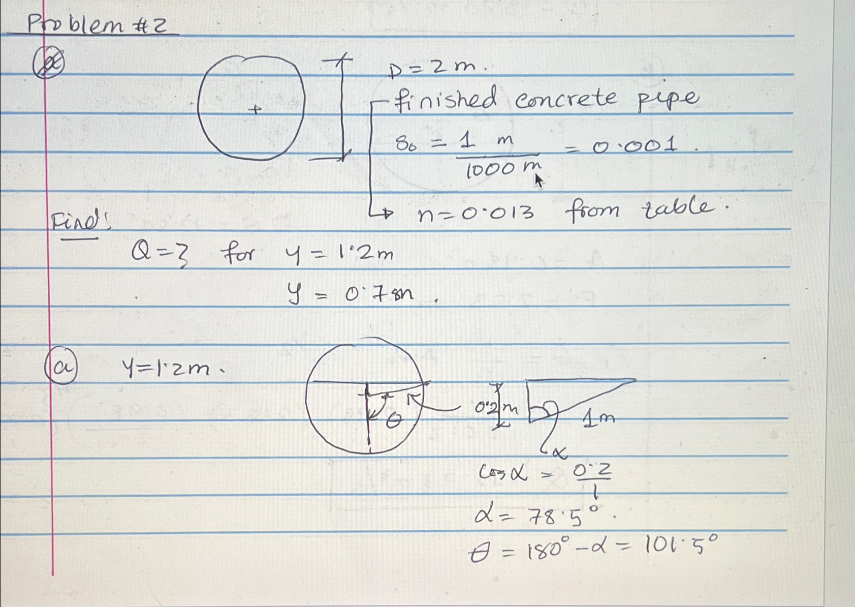 How do you get 0 . 2 m for the opposite side of