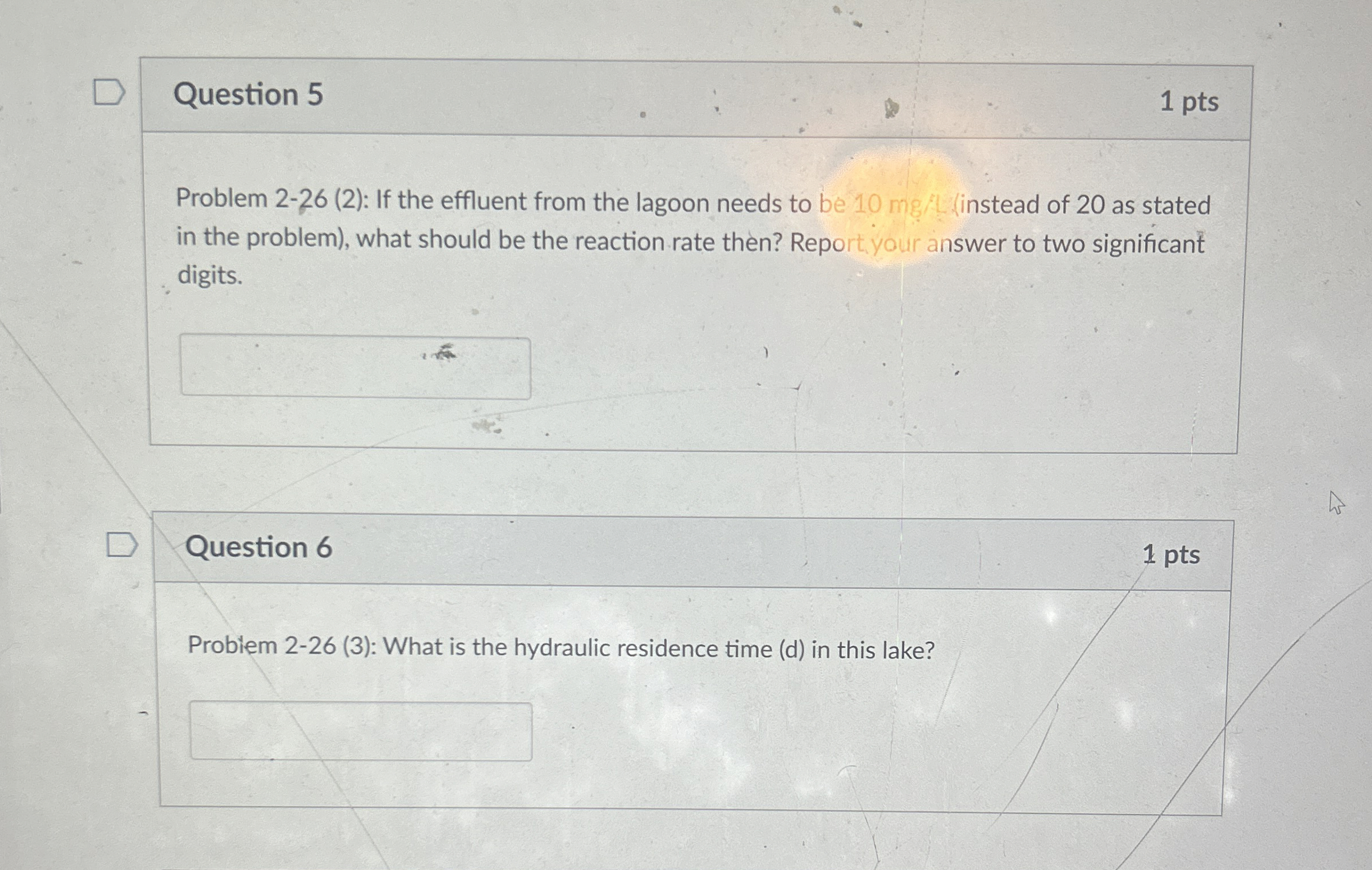 Question 5 1 pts Problem 2 - 2 6 ( 2 ) : If the