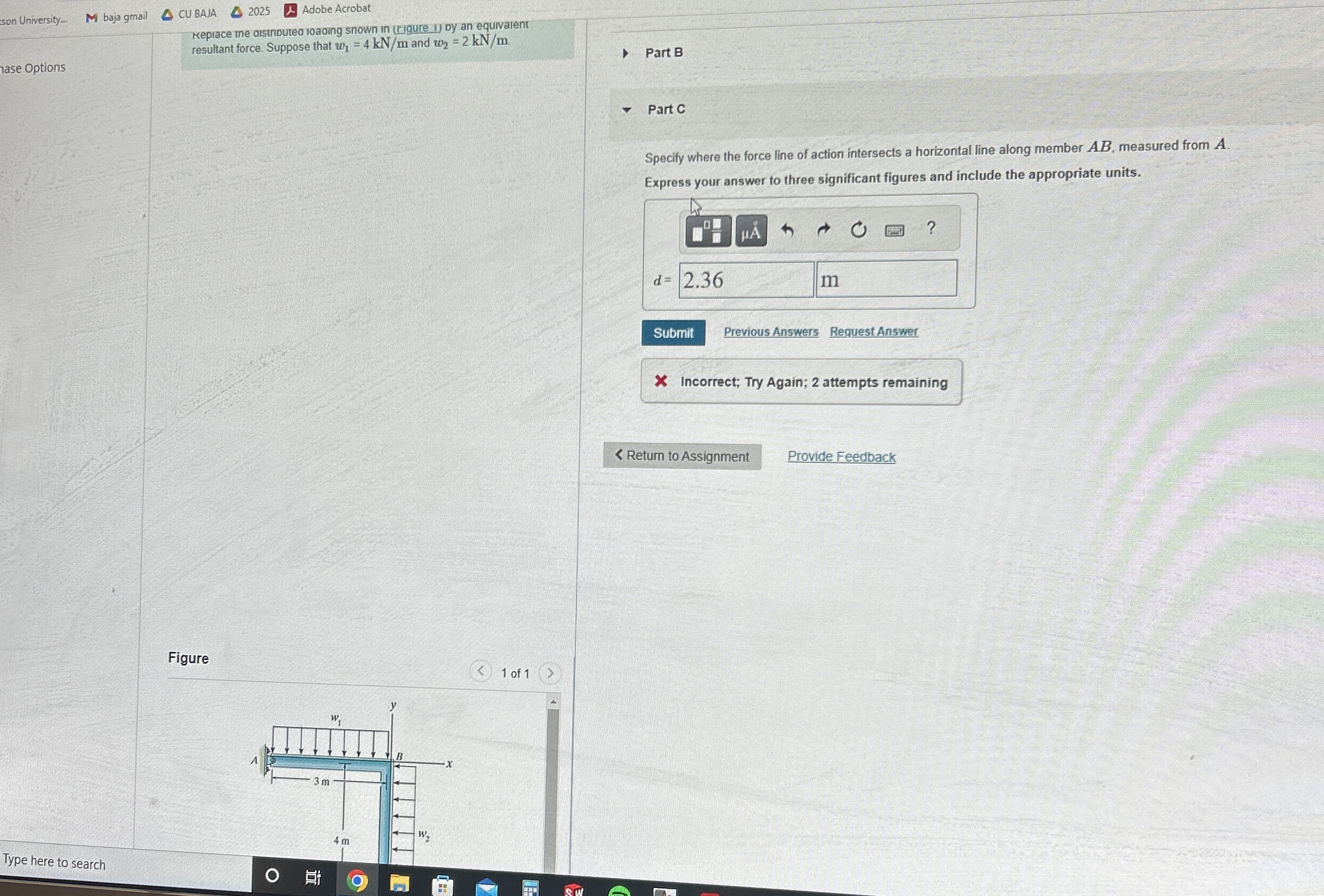 Keplace the aistnibutea loaaing snown in ( rigure