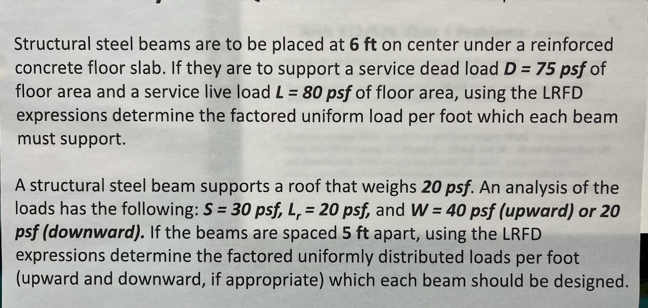 Structural steel beams are to be placed at 6 t on