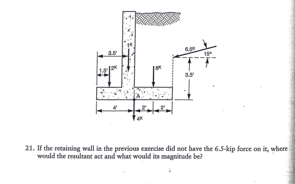If the retaining wall in the previous exercise